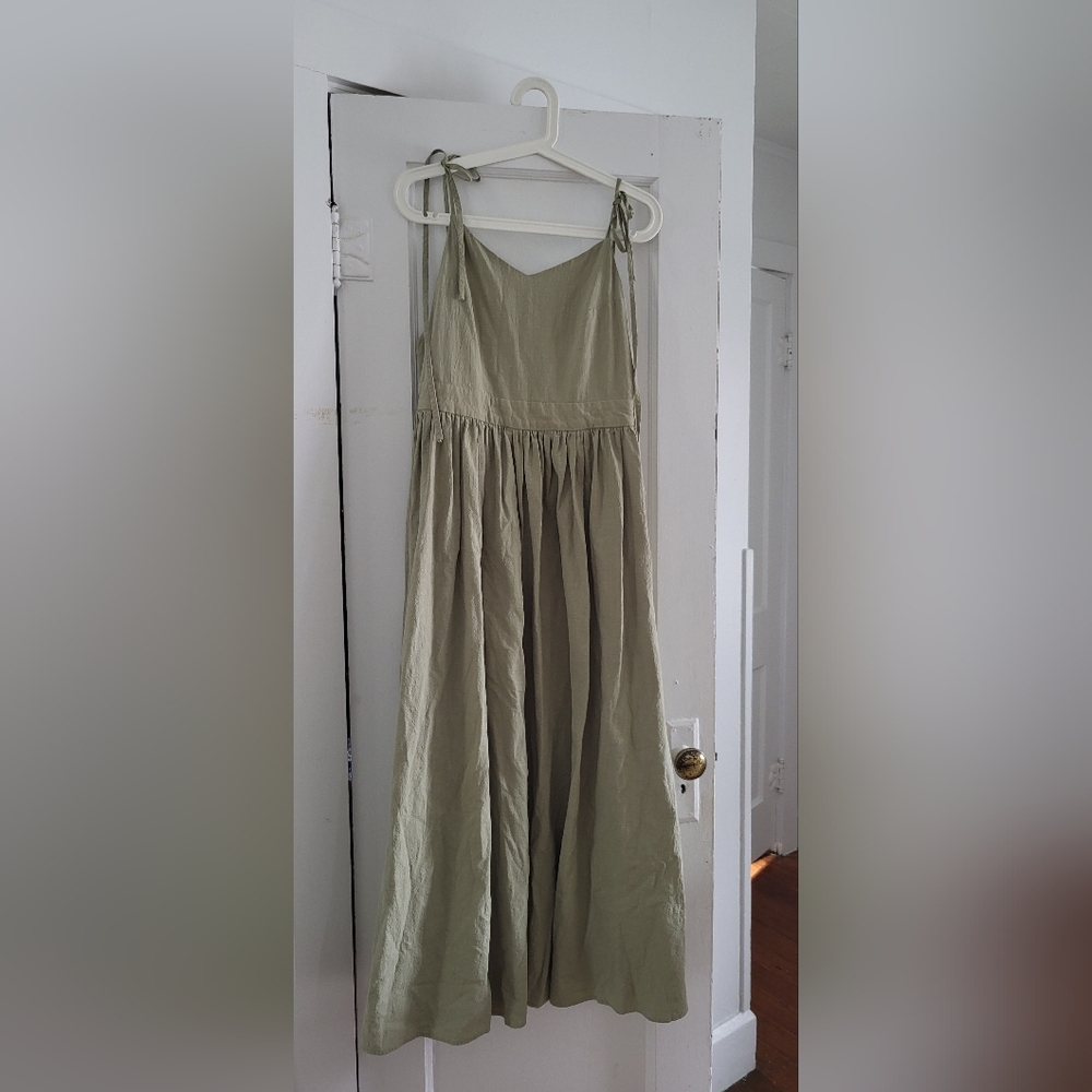 Sleeveless Tie-Shoulder Maxi Dress in Sage